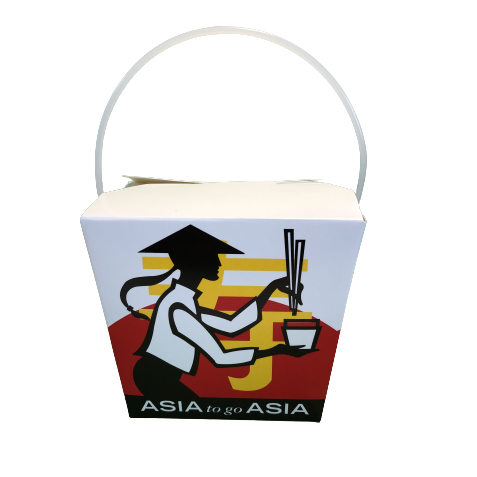 中餐 三色福字 纸质 外卖盒 500ml(16OZ) | 16OZ Noodle Box ASIA TO GO ASIA / Take Away Paper Box 500ml (500sets)