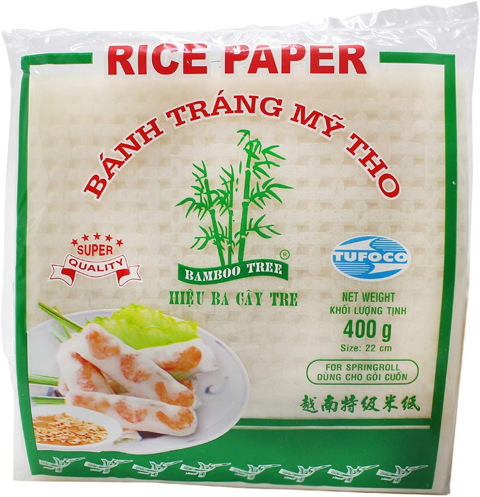 竹树牌 越南方形米纸 22cm 400g | Bamboo Tree Rice Paper (Square) 22cm 400g