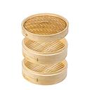 8寸-20.3cm 竹制蒸笼[2底1盖] | Bamboo Steamer (8 inch - 20.30cm)