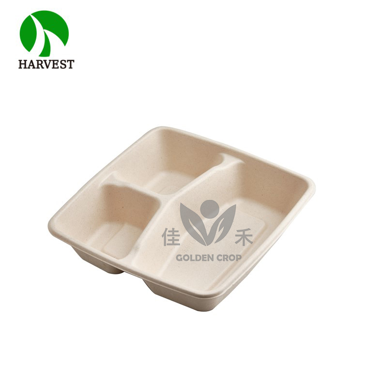 CS1000-3 环保三格外卖盒 300套/箱 (+ CS1000F 冷餐透明盖) | CS1000-3 Recyclable 3 parts Take Away Box 300sets/ctn(+ CS1000F Pet Lid & Cold meal)