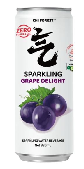 元气森林 0卡0脂 夏黑葡萄味 苏打水 330ml 罐装 |Chi Forest Sparkling Water Grape Delight Flavour 330ml