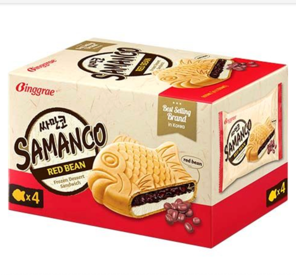 宾格瑞 鲷鱼烧冰淇淋三明治 96.7 g | BINGGRAE Ice Cream Sandwich Samanco 96.7g