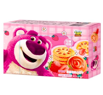 滨崎 草莓熊果酱夹心饼干 草莓味 168g | BQ Disney Lotso Sandwich Biscuit Strawberry Flavor 168g