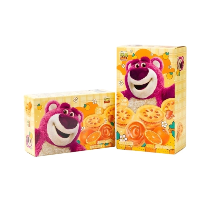 滨崎 草莓熊果酱夹心饼干 橘子味 168g | BQ Disney Lotso Sandwich Biscuit Orange Flavor 168g