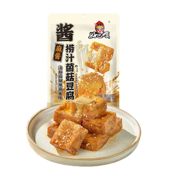 好巴食 捞汁菌菇豆腐 海鲜菇甜辣麻酱味 200g | HBS Sauced Mushroom Tofu Enoki Mushroom Sweet & Spicy Sesame Flavor 200g