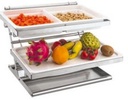 Buffet Rack With Basket | Buffet Rack With Basket | 不锈钢 双层点心展示架+2个密胺盘